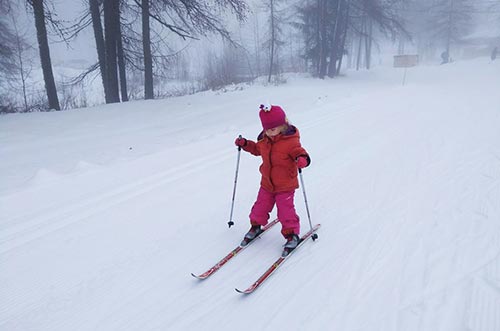 Skiing with children in Peisey-Vallandry